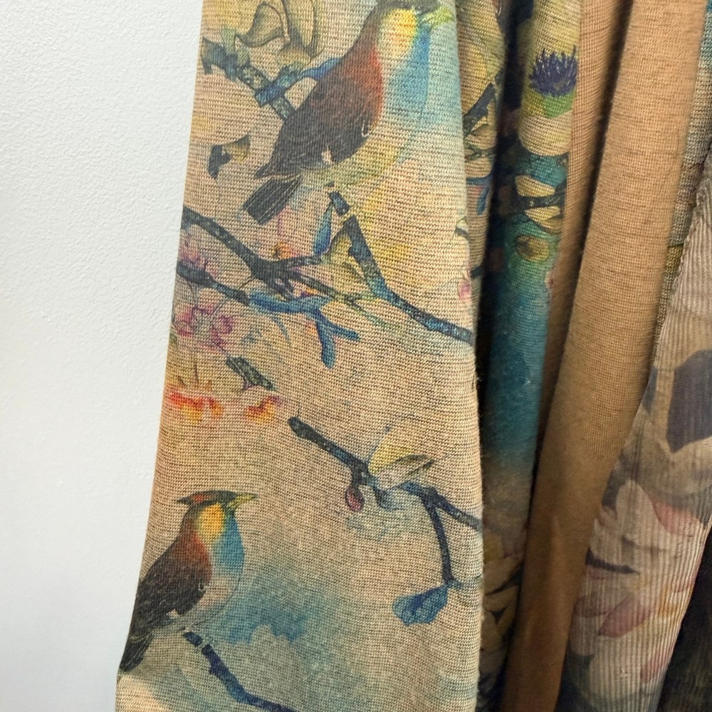 Soft Surroundings XL Floral Bird Print Duster Cardigan Kimono Open Front - Picture 7 of 8
